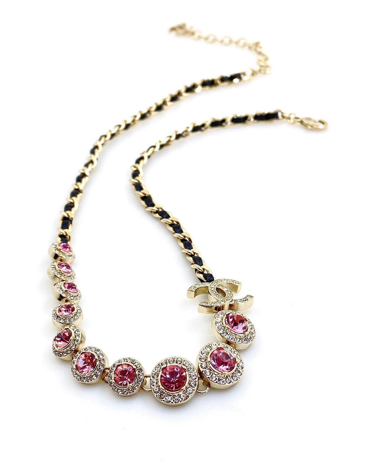 18K Chanel Leather Choker Necklace