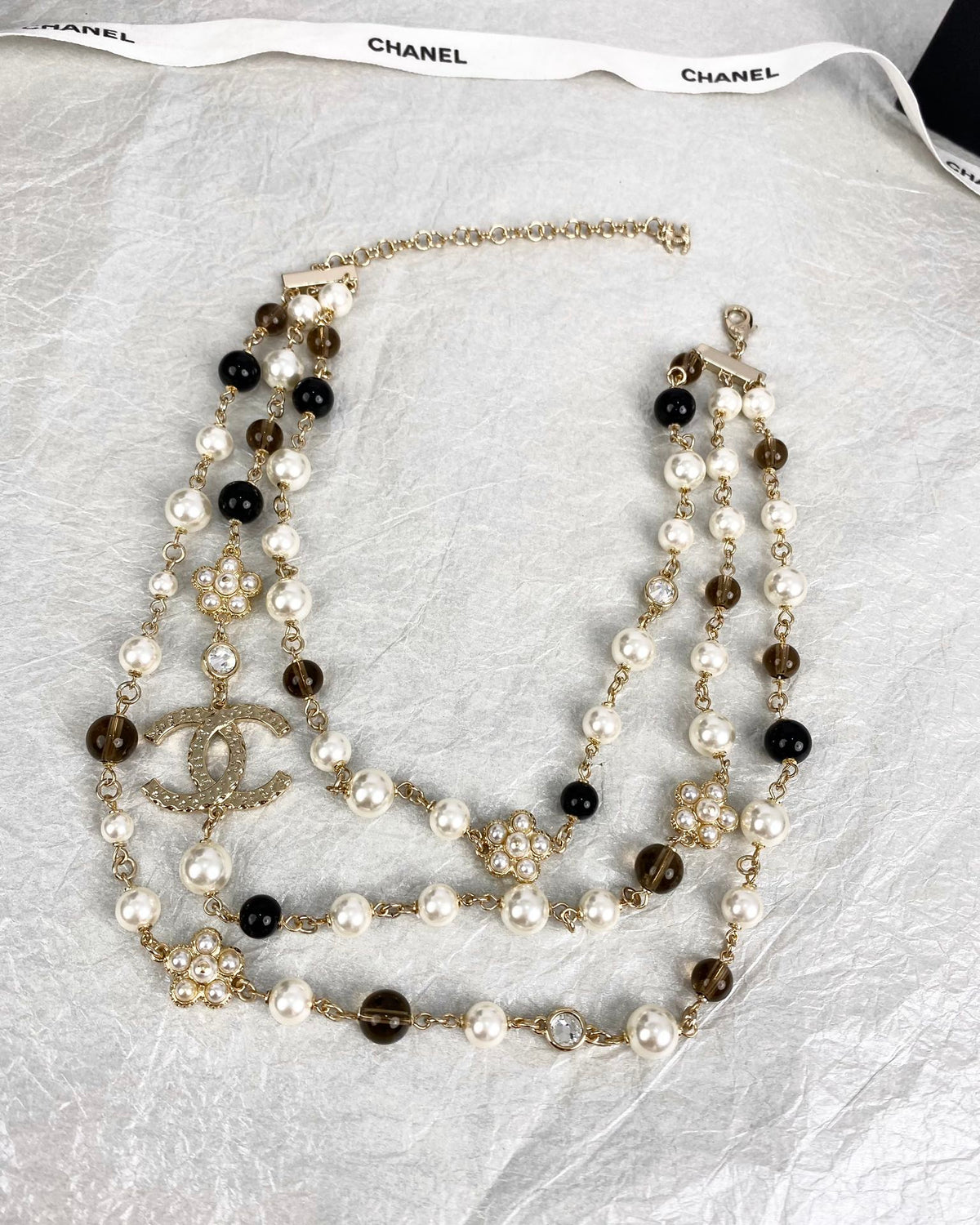 18K Chanel 24B Long Pearls Necklace