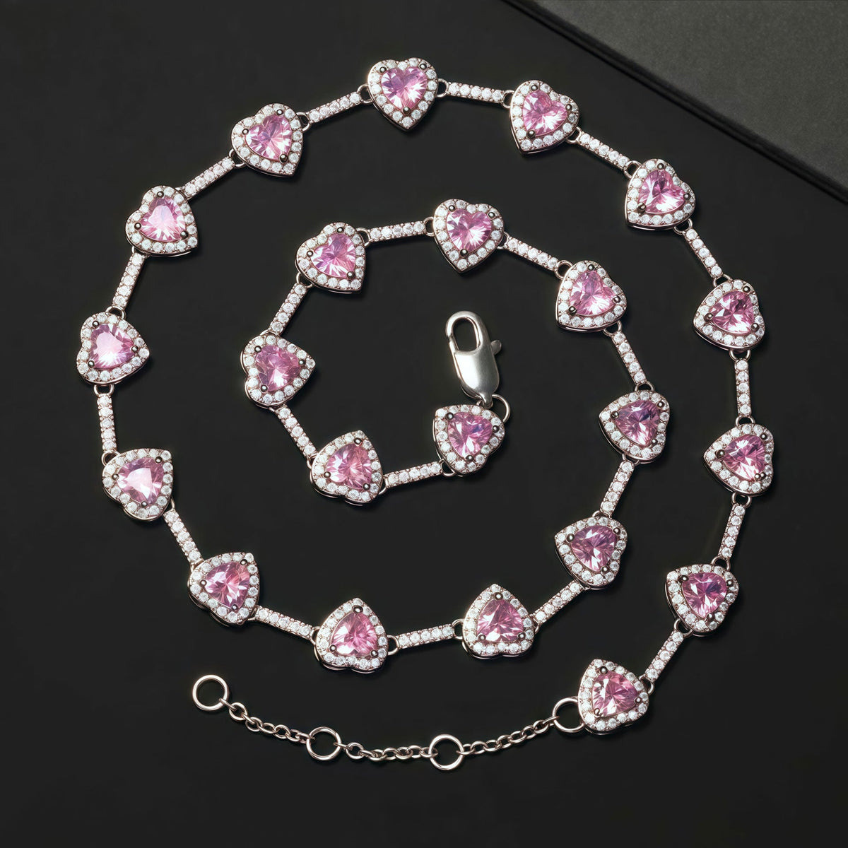 Colorful Heart Crystal Zirconia Necklace