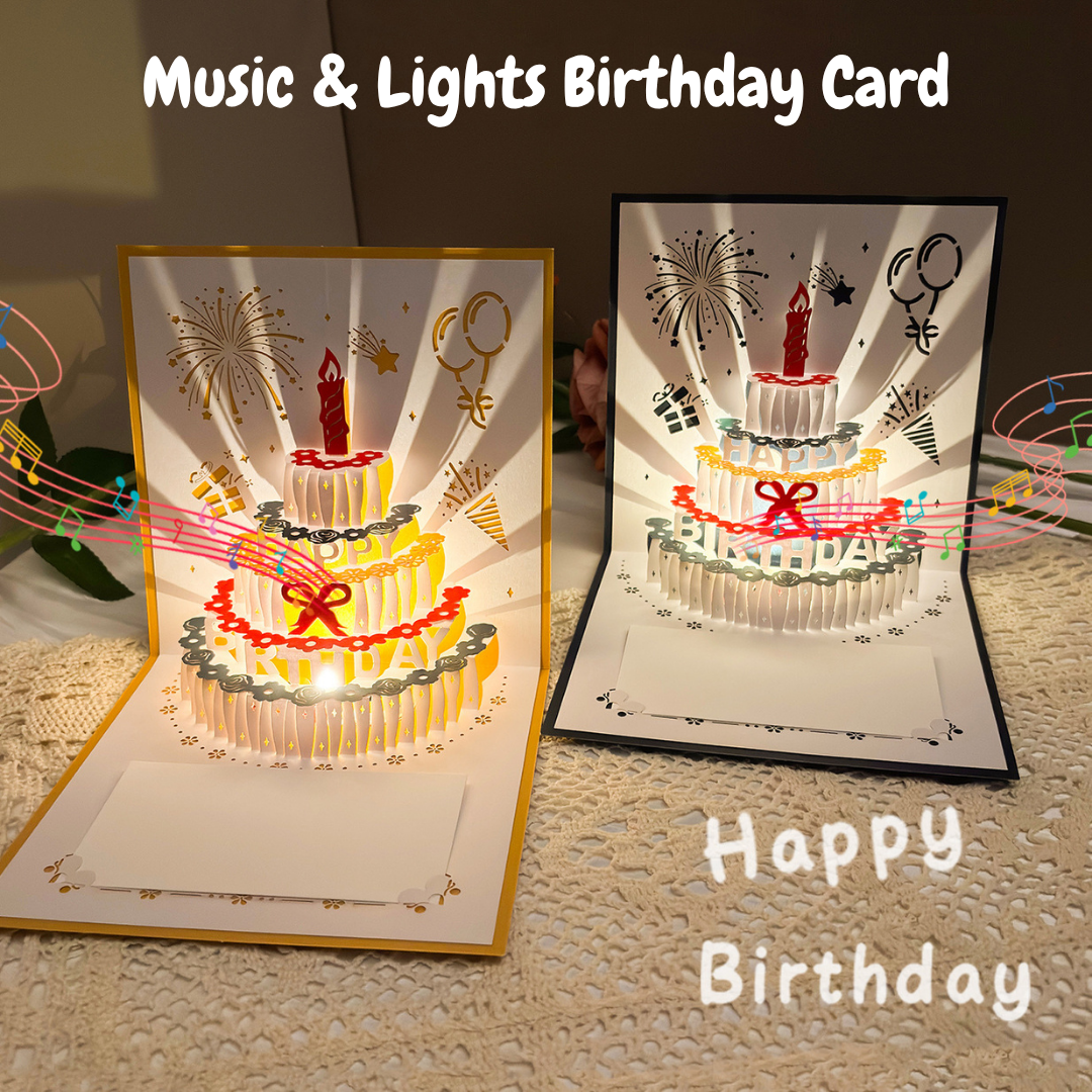 3D Pop-Up Birthday Card with Music & Lights