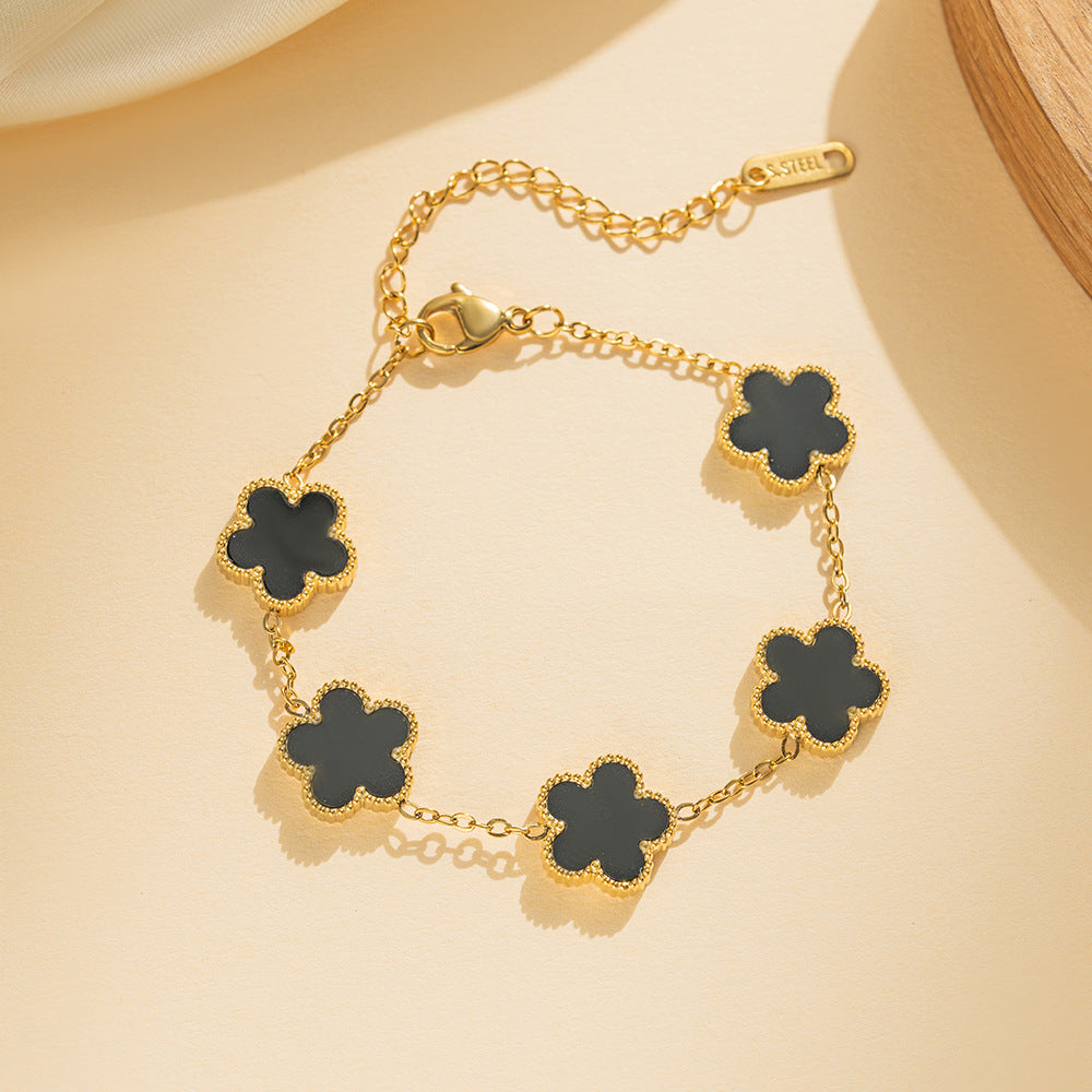Elegant Five-Petal Flower Bracelet