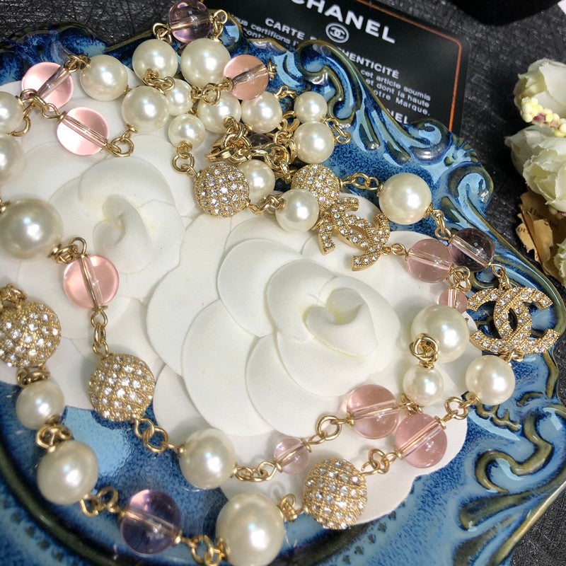 18K  Chanel Black Pearl Diamond Necklace