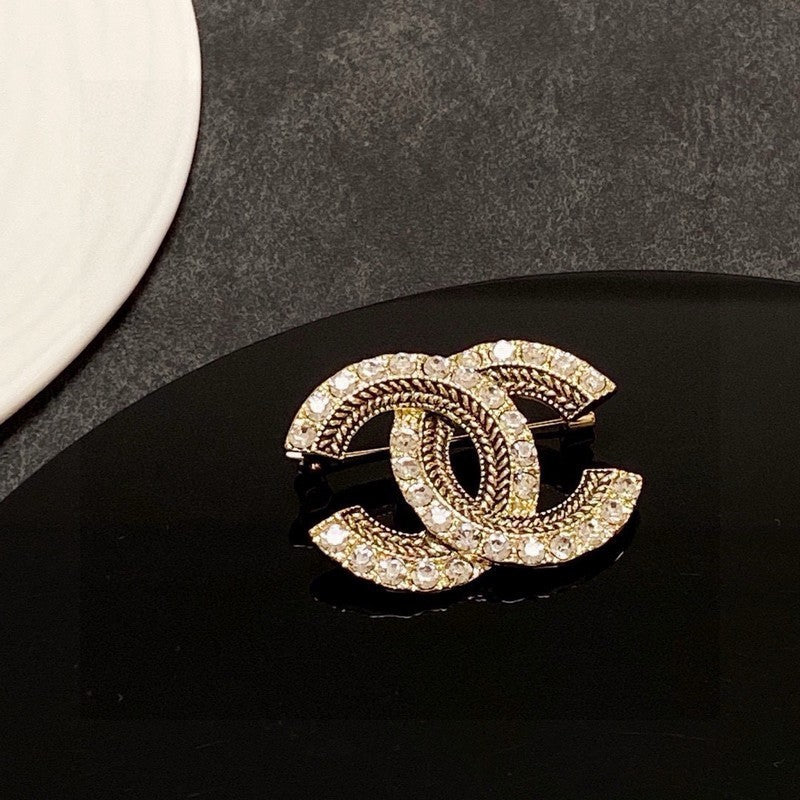 18K  Chanel Diamond Gold Brooch