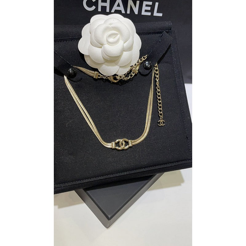 18K  Chanel Gold Choker Chain Necklace