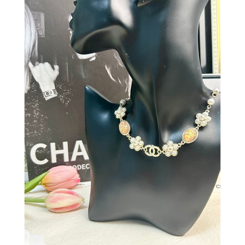 18K  Chanel Black & Orange Crystal Choker Necklace